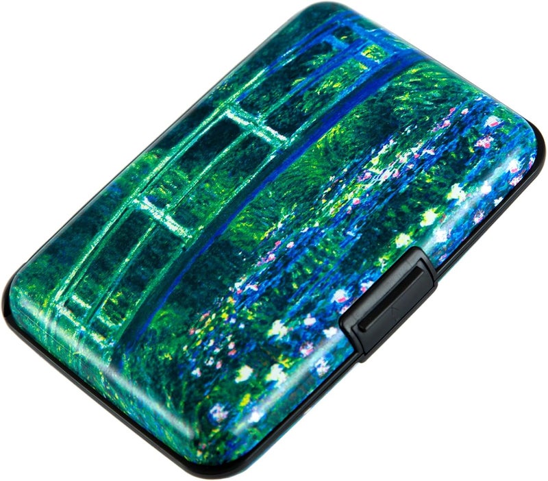 Kaabao Credit Card Holder Wallet for Women Men RFID Blocking Small Metal Business Aluminum Protector Sleeves Slim Mini Cards Case (Bridge and Water Lily Pond) - Image 1